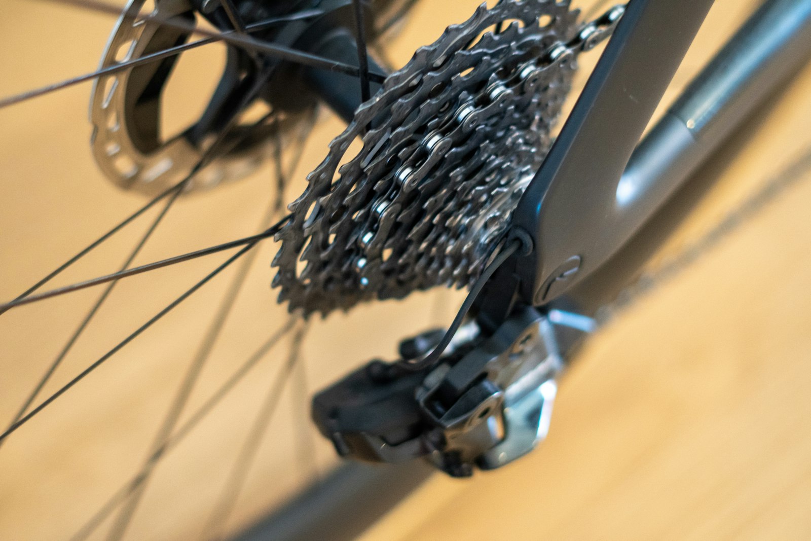 Bagskifter og kassette på en racercykel